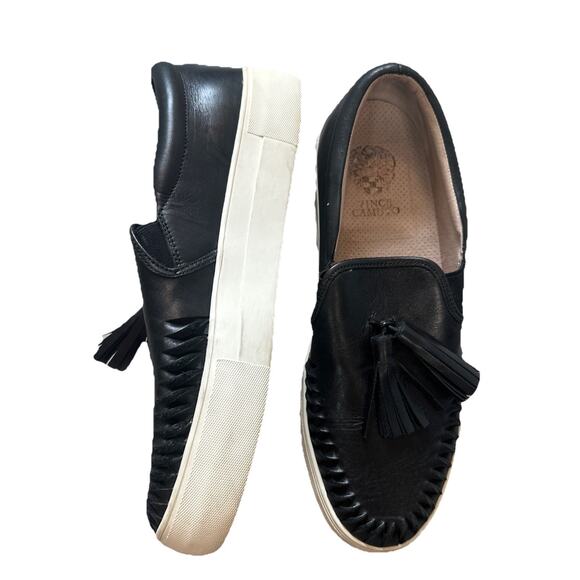 Vince Camuto Shoes - Vince Camuto Kayleena Tassel Loafer Platform Sneakers Black Slip On 9.5